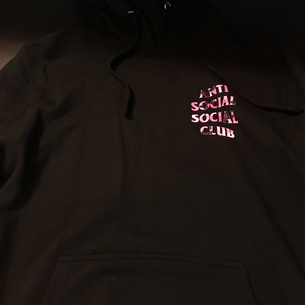 Anti Social Social Club black/pink camo hoodie